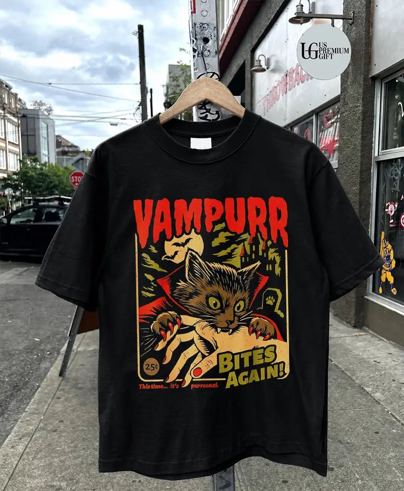Vampurr Bites Again Vampire Cat Halloween shirt