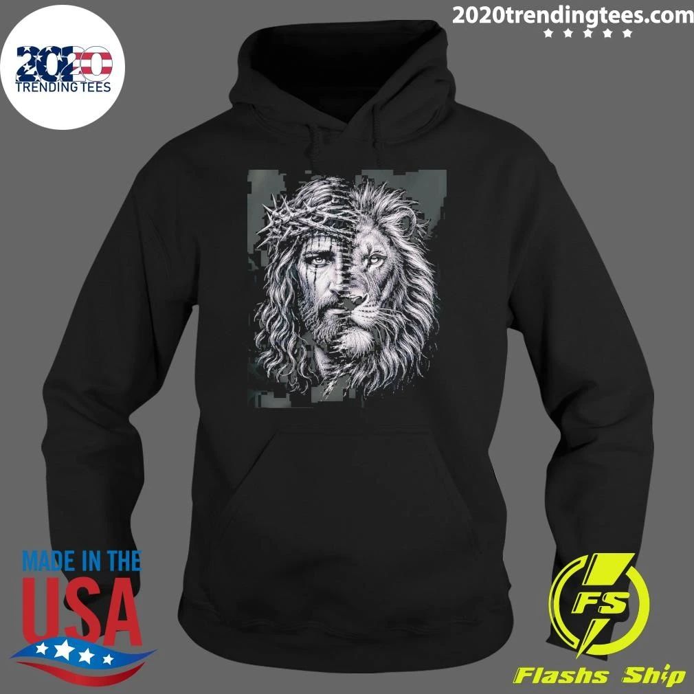 Jesus Lion of Judah Crown of Thorns Graphic Tee Shirt