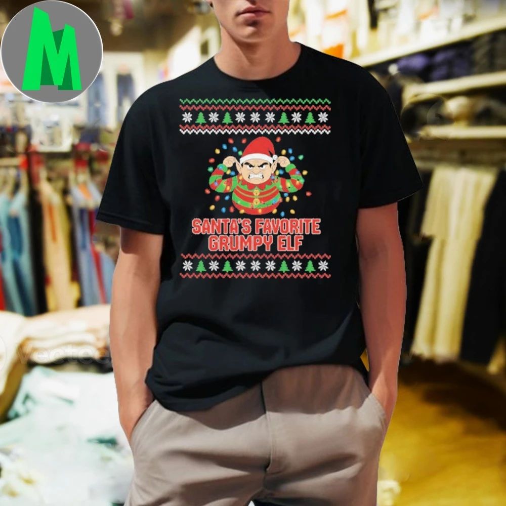 Santa’s Favorite Grumpy Elf – Classic Ugly Sweater T-Shirt