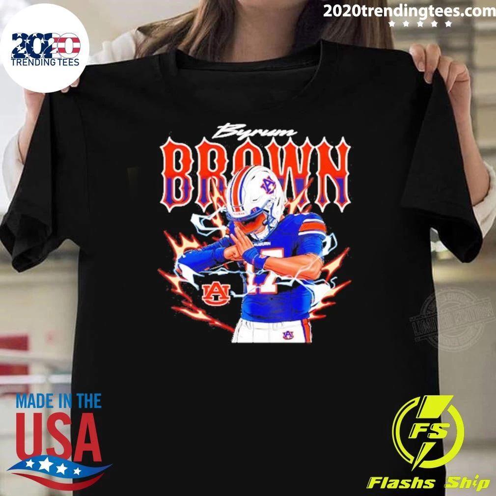 Auburn Tigers Byrum Brown Player Graphic Comic Shirt