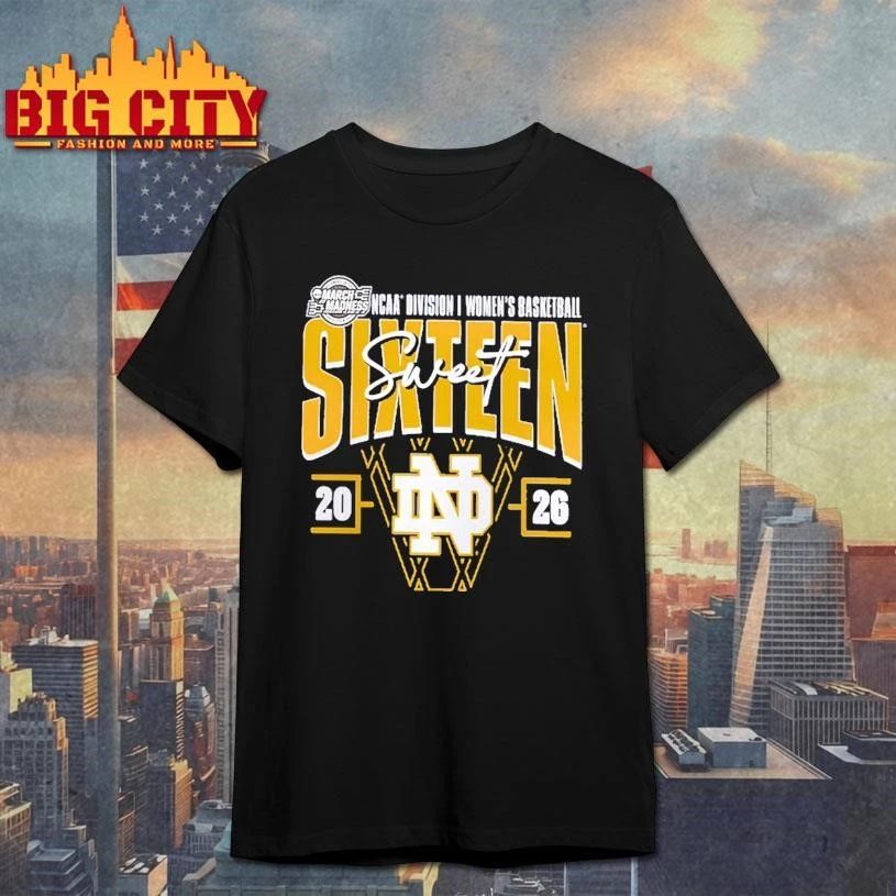 Notre Dame Fighting Irish 2026 NCAA Women’s Basketball Tournament March Madness Sweet 16 College Shirt
