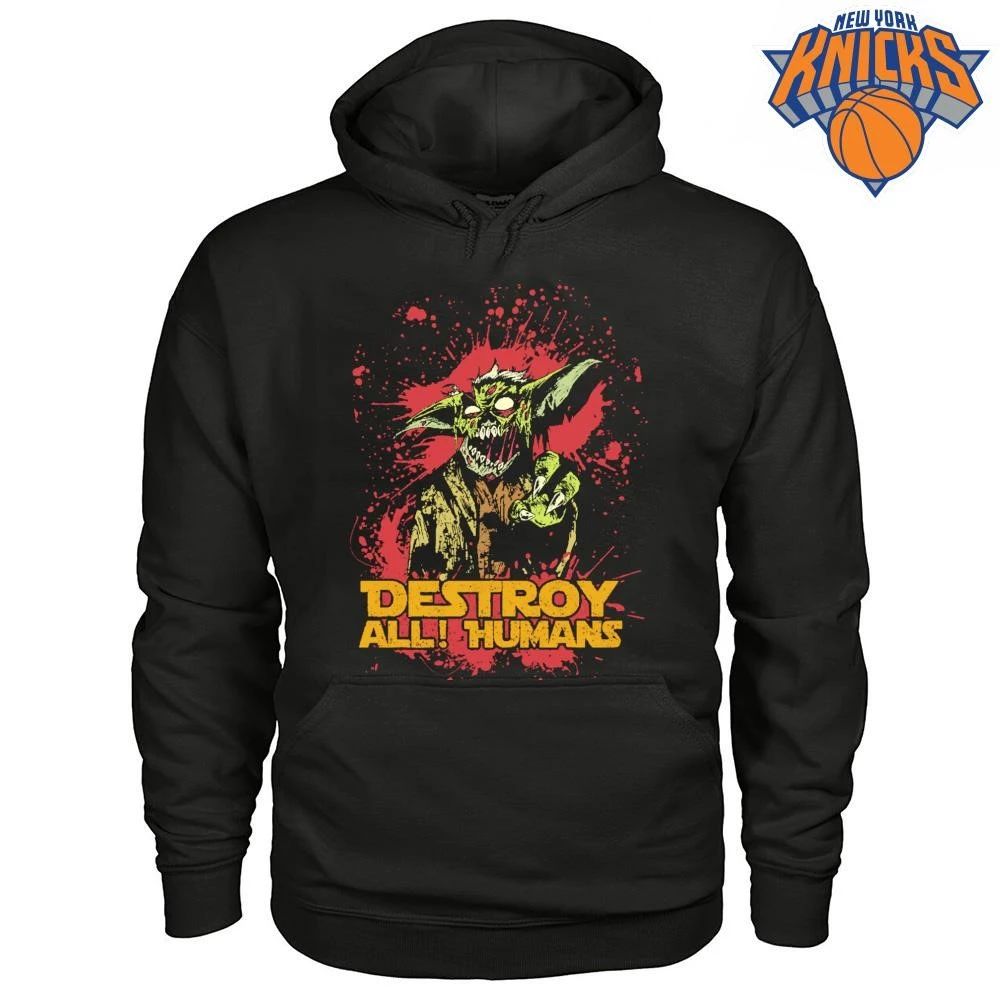 Destroy All Humans Scary Green Alien Goblin Sci Fi Horror Monster Shirt