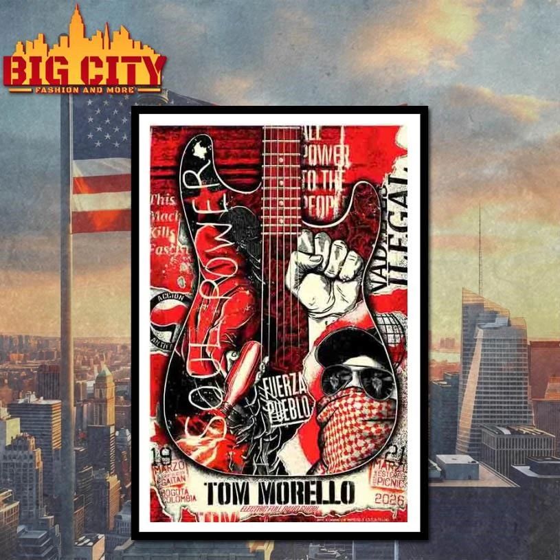 Tom Morello Tour In Bogota, Colombia 3-19-2026 Poster Shirt