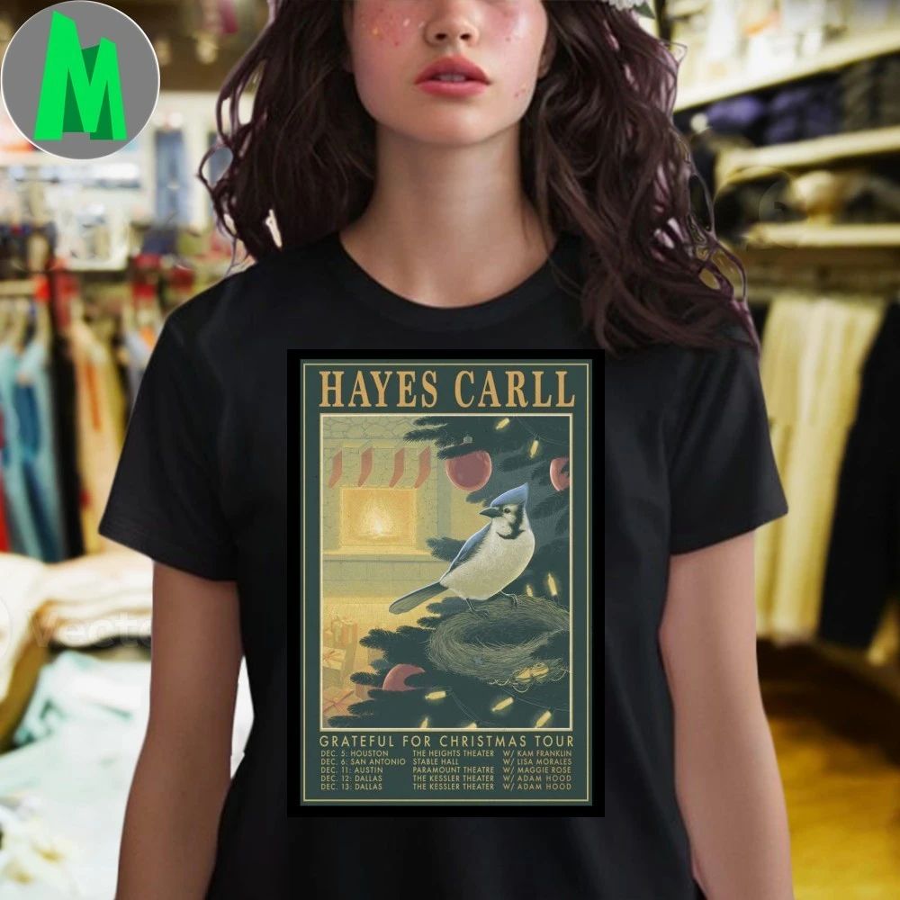 Hayes Carll Grateful For Christmas Tour 2025 Poster Shirt
