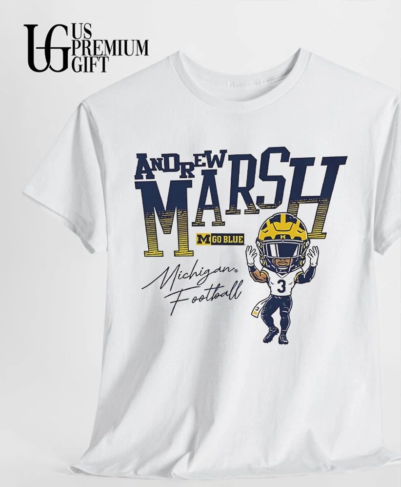 Andrew Marsh Michigan Wolverines football Go Blue 3 Player shirt