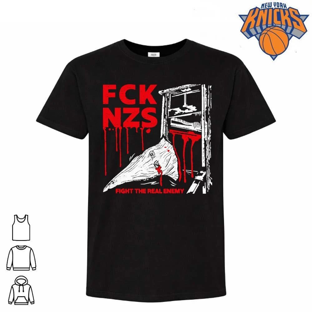 FCK NZS Fight The Real Enemy Anti Fascist Guillotine Political Punk Rock shirt
