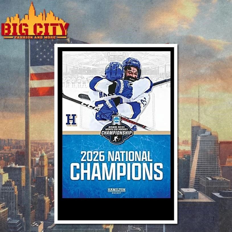 Hamilton College 2026 National Ncaa Division Iii Mens Ice Hockey Championship Shirt