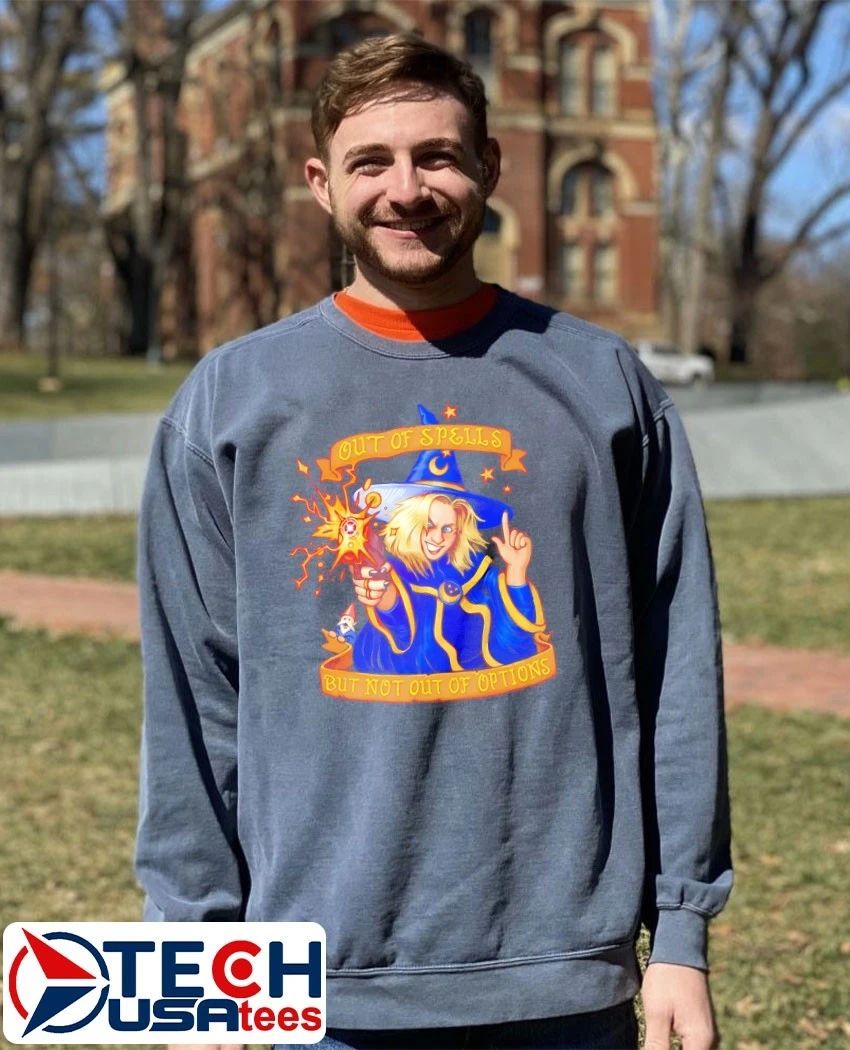 Greg the Sorcerer x DP out of spells but not of options shirt