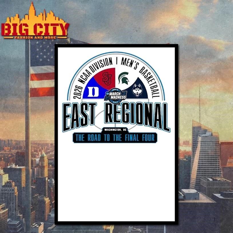 2026 NCAA Division I Men’s Basketball March Madness East Regional The Road To The Final Four Washington, DC College Shirt