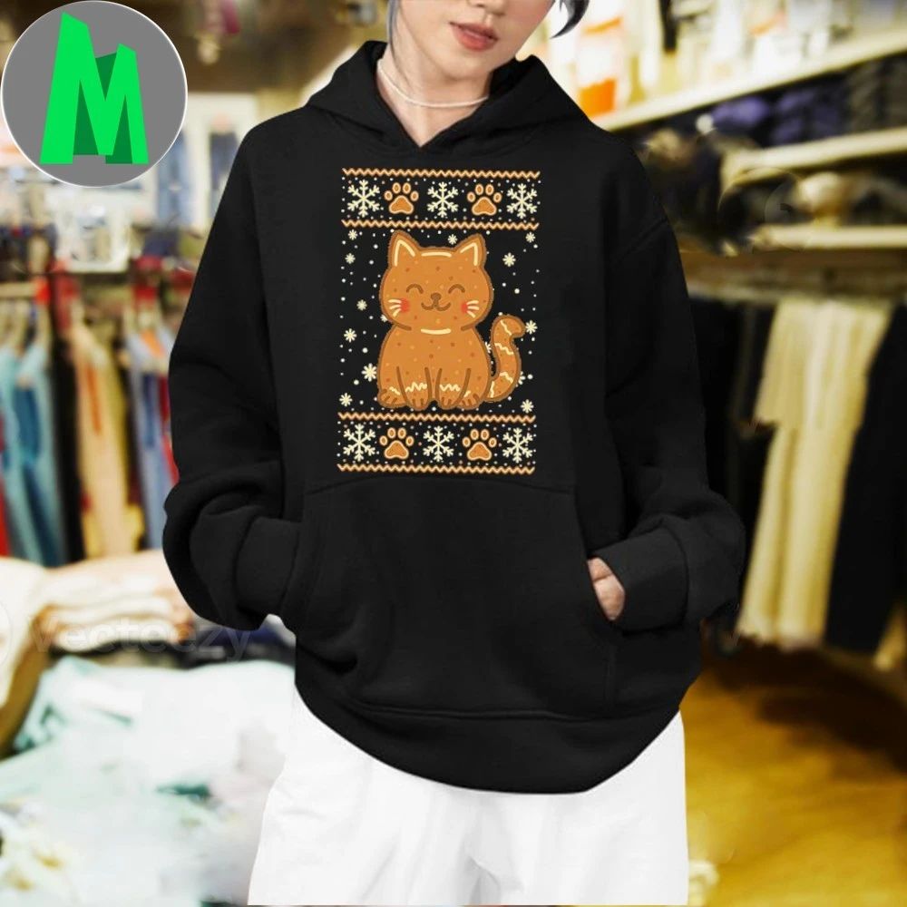 Gingerbread Cat Sweater Shirt