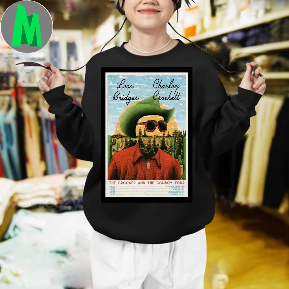 2025 Tour Leon Bridges & Charley Crockett The Crooner And The Cowboy Poster Shirt