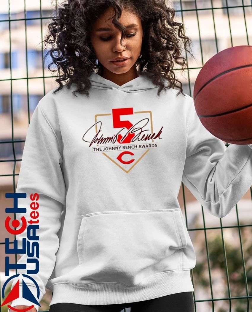 The Johnny Bench 5 Awards Cincinnati Reds logo shirt