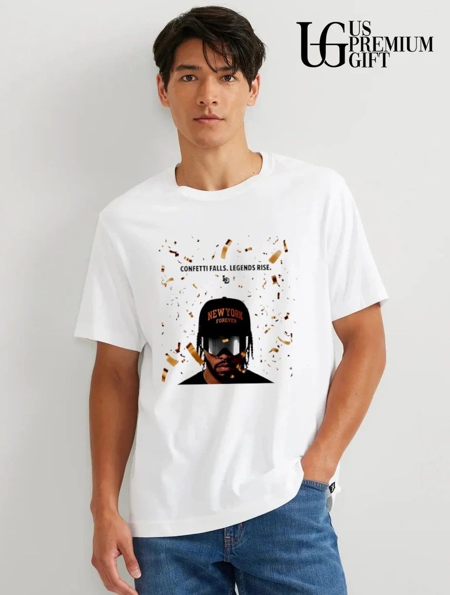 Jalen Brunson Confetti Falls Legends Rise New York Forever NBA shirt