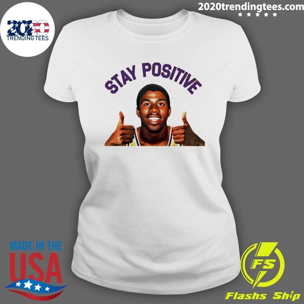 Magic Johnson Stay Positive Basketball Shirt