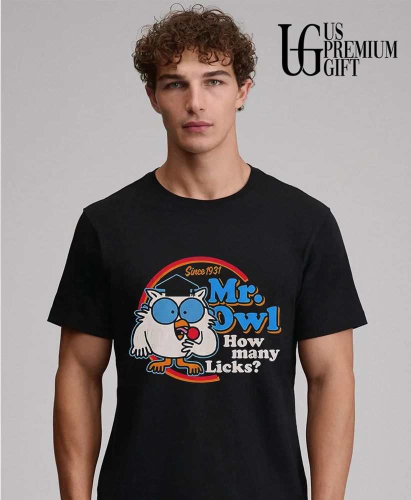 Mr Owl How Many Licks Retro cartoon shirt