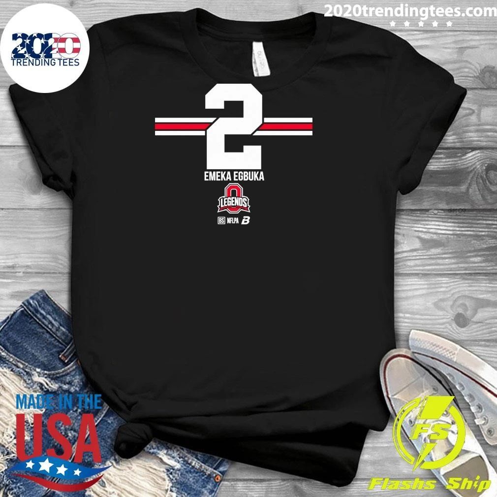 Ohio State Football Emeka Egbuka 2 Stripe Shirt