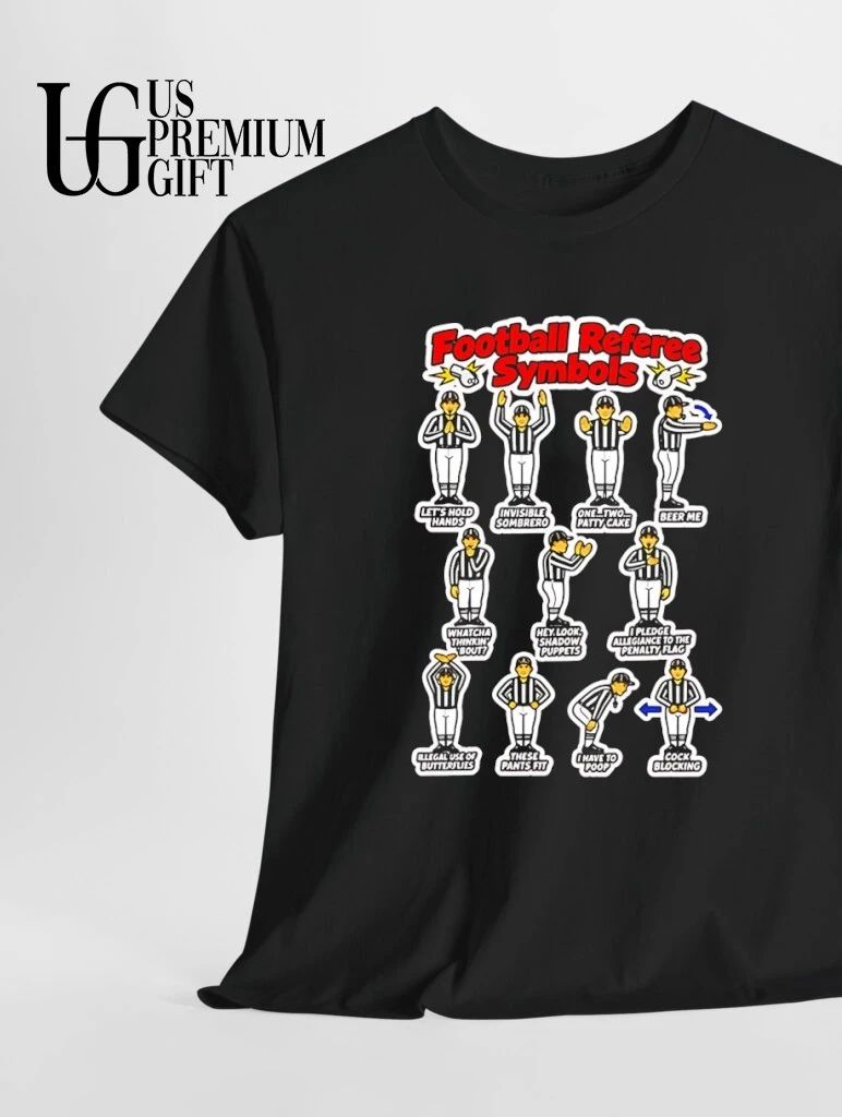 Football Referee Symbols Referees Making Hand Signals Whistle Icons shirt