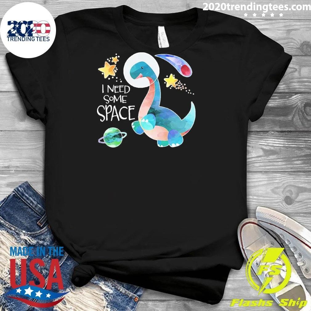 Inktastic I Need Some Space Dinosaur Astronaut with Stars and Planet Youth Shirt