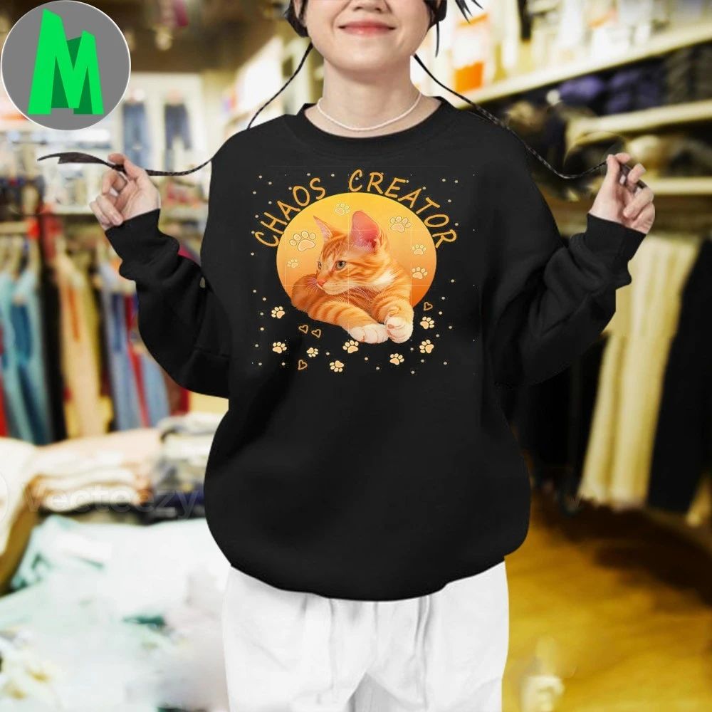 Orange Tabby Ginger Kitten Cat Lovers Mom Dad Chaos Creator Shirt