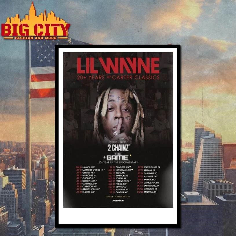 Lil Wayne 20 Years Of Carter Classics North America 2026 Schedule Venue Dates Poster Shirt