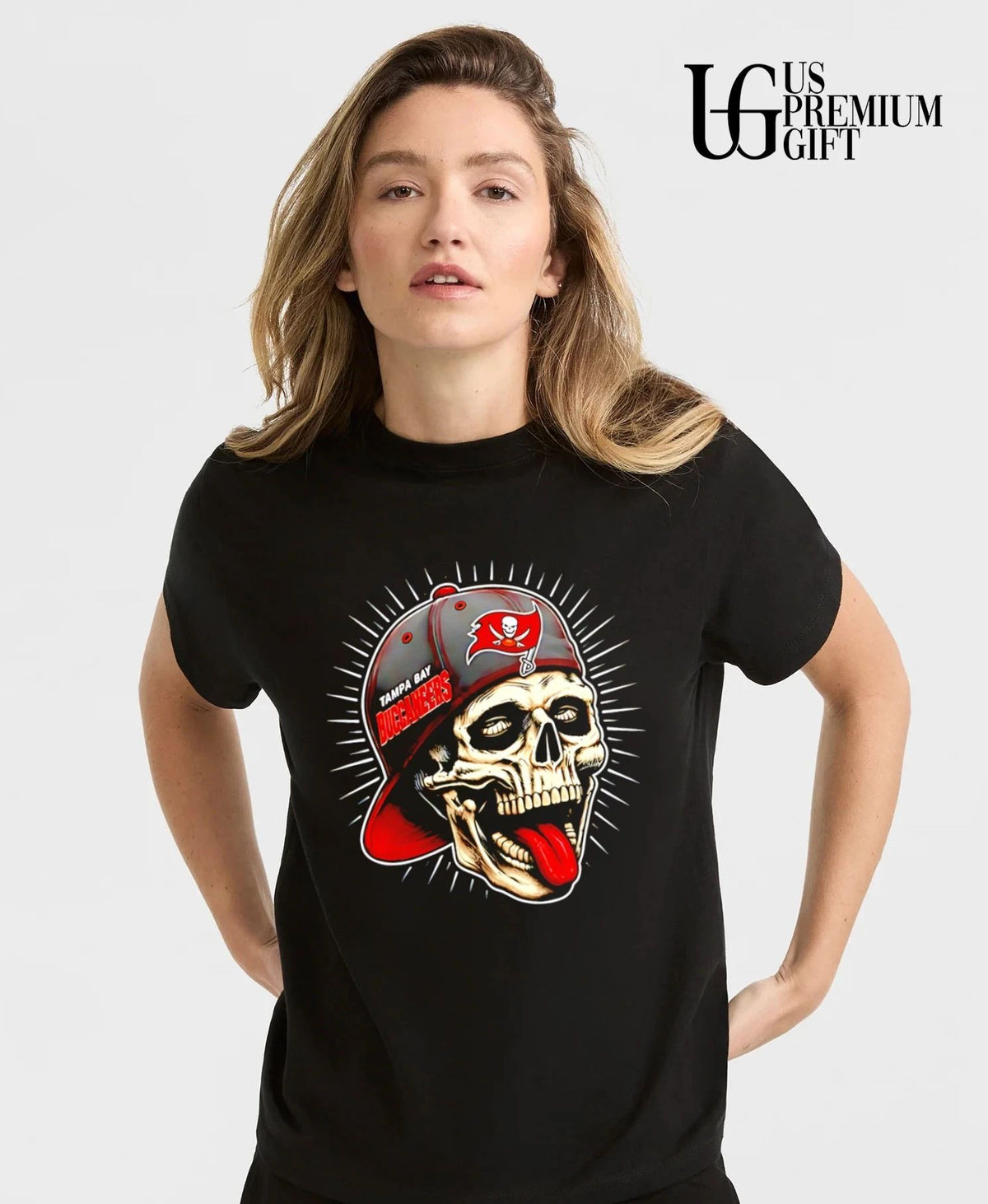 Skull Tampa Bay Buccaneers tongue out hat shirt