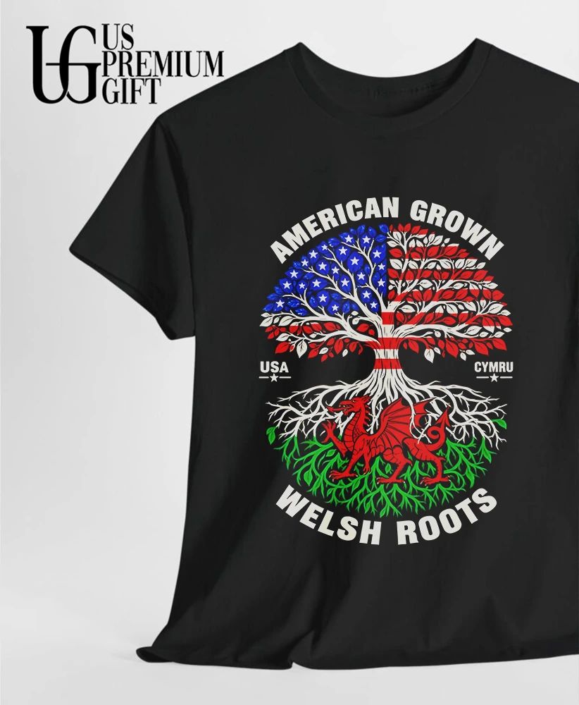 American grown with Welsh roots USA and Cymru shirt