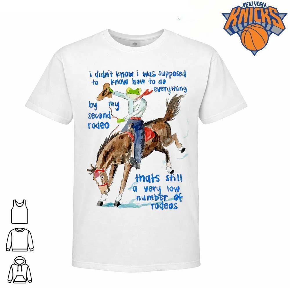 I Didnt Know I Was Supposed To Know How To Do Everything Frog Riding Horse Second Rodeo Funny Meme Shirt