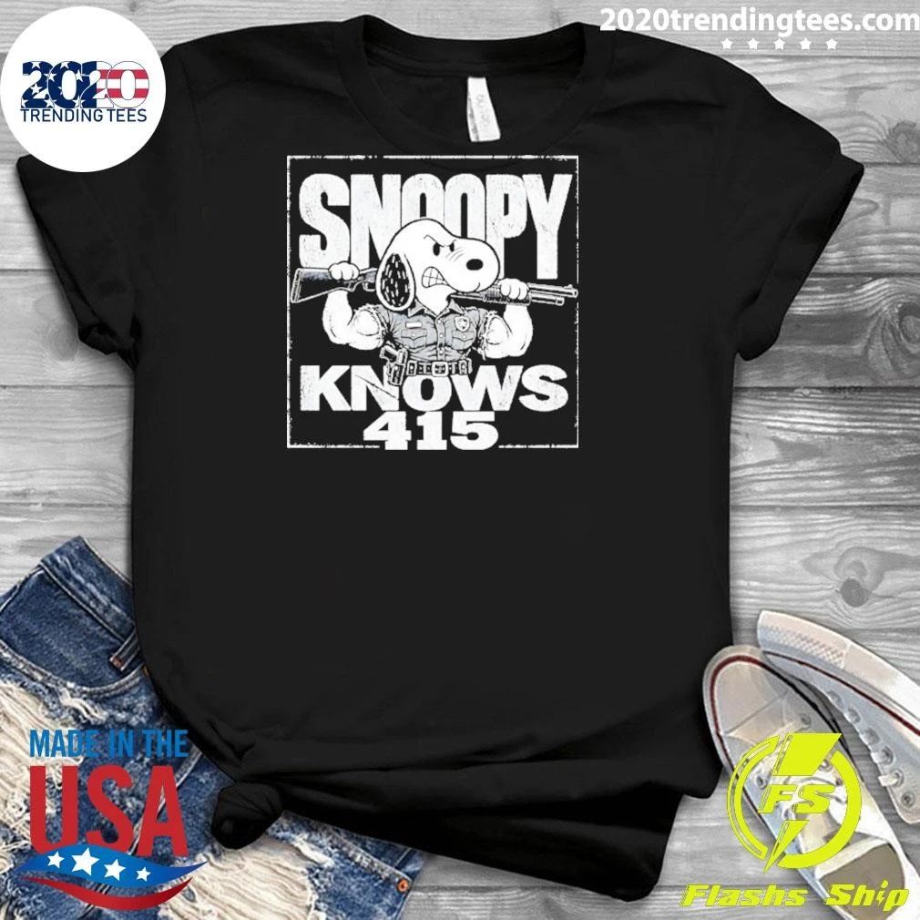 Noopy Knows 415 Peanuts Police Officer Gun Shirt
