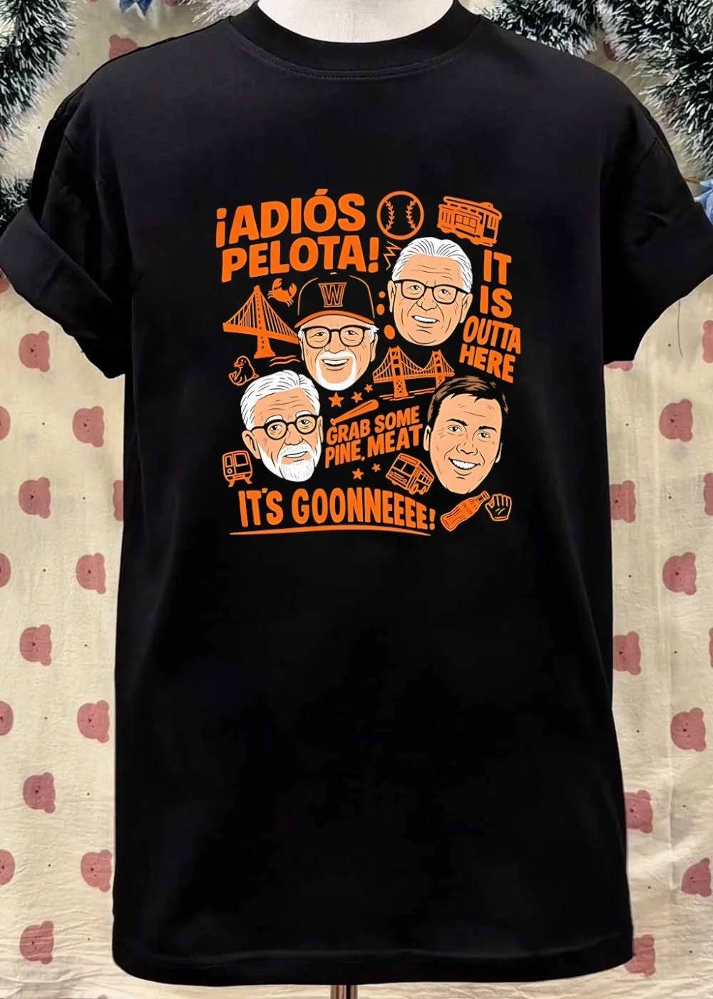 Adios Pelota It Is Outta Here Grab Some Pine Meat Its Goonneeee Baseball Broadcasters Caricature shirt