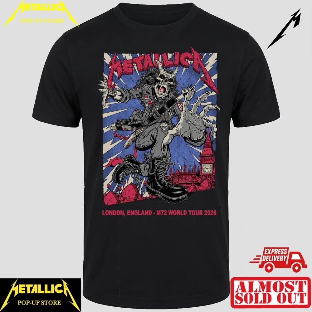 Rare Metallica London Stadium 2026 Graphic T-Shirt – Puis Calzada Illustration