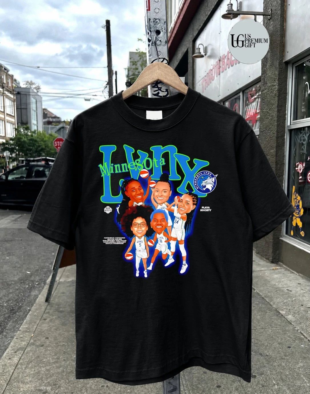 Minnesota Lynx WNBA Playa Society caricature shirt