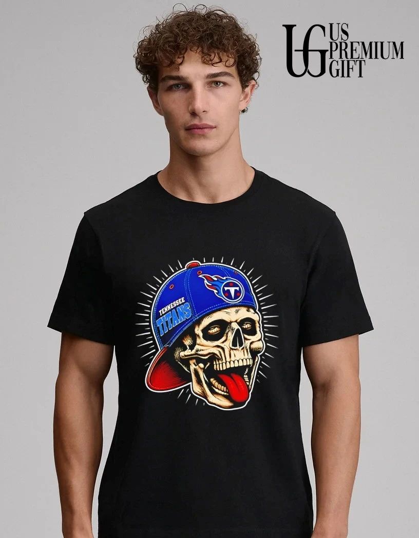 Skull Tennessee Titans tongue out hat shirt