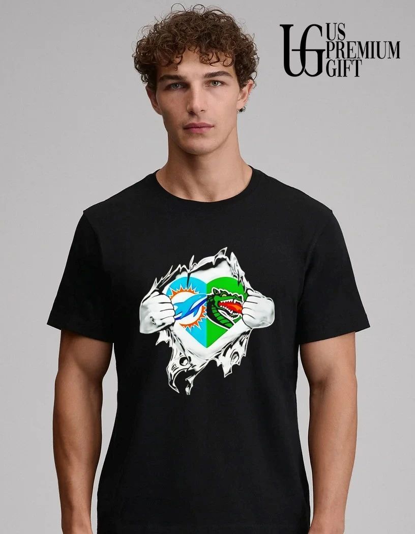 Miami Dolphins and UAB Blazers heart inside me shirt
