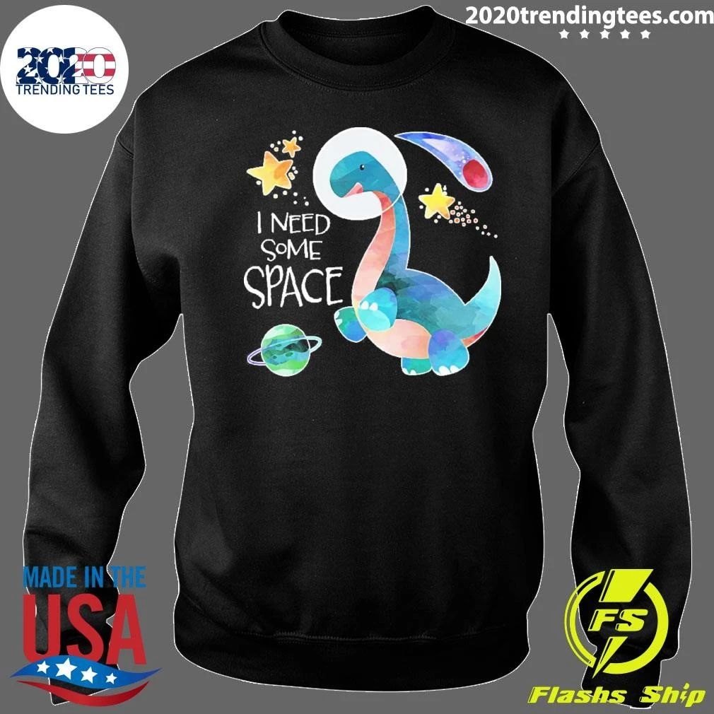 Inktastic I Need Some Space Dinosaur Astronaut with Stars and Planet Youth Shirt