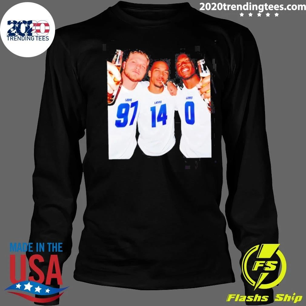 Aidan Hutchinson Amon-Ra St. Brown and Jahmyr Gibbs Detroit Lions Beer and Cigarettes Shirt