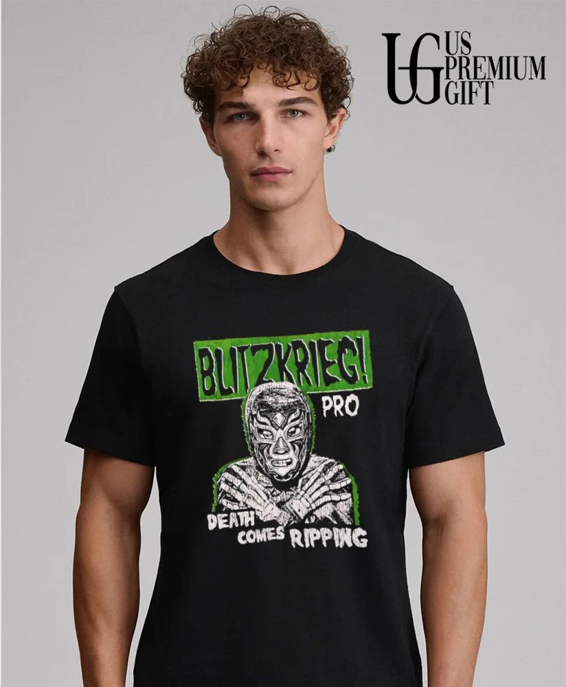Blitzkrieg Pro Wrestler Lucha Mask Blitzkrieg Pro Death Comes Ripping shirt