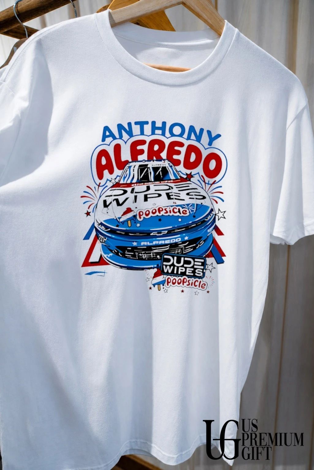 Anthony Alfredo Viking Motorsports Dude Wipes Poopsicle Race Car shirt