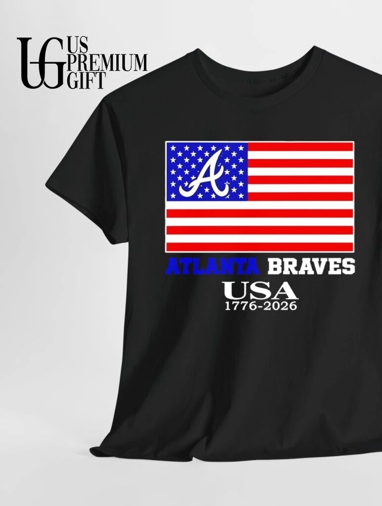 Atlanta Braves USA 1776-2026 American flag logo shirt