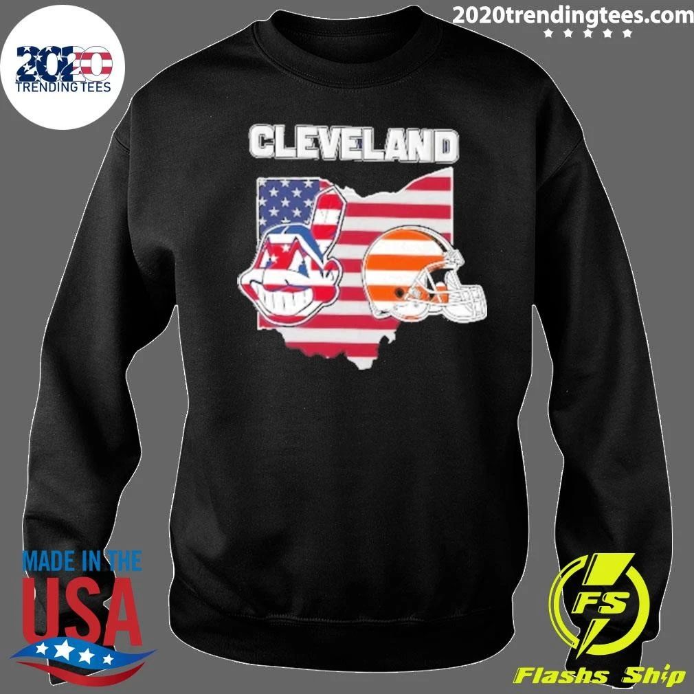 Cleveland Indians And Cleveland Browns Sports Featuring Ohio State Map Shirt