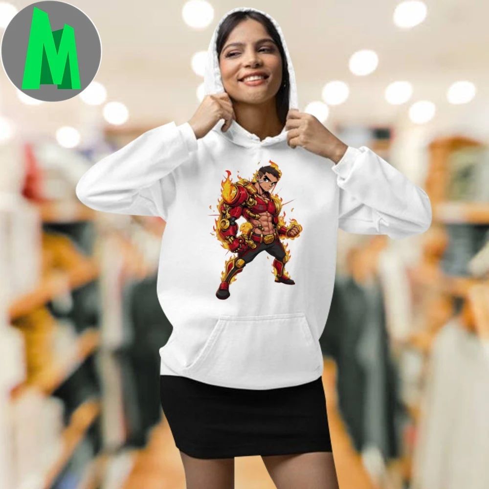Flame Warrior Red Gold Cyber Armor Shirt