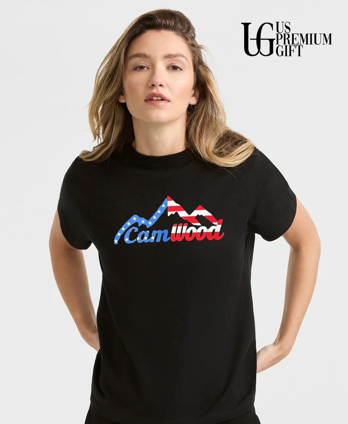 CamWood American flag Mountain Baseball Training USA shirt