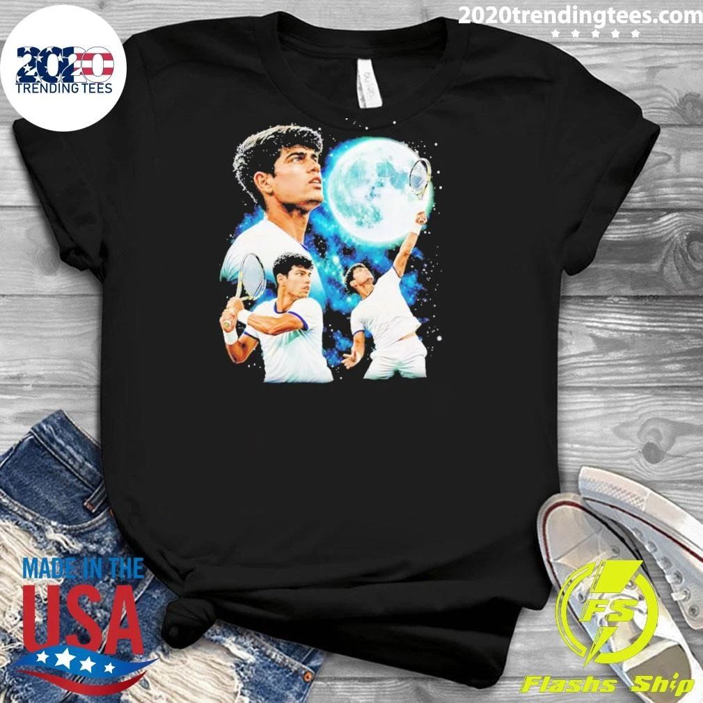 Carlitos Tennis Player With Moon Graphic Shirt
