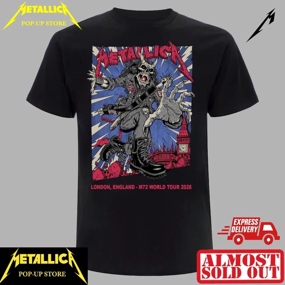 Rare Metallica London Stadium 2026 Graphic T-Shirt – Puis Calzada Illustration