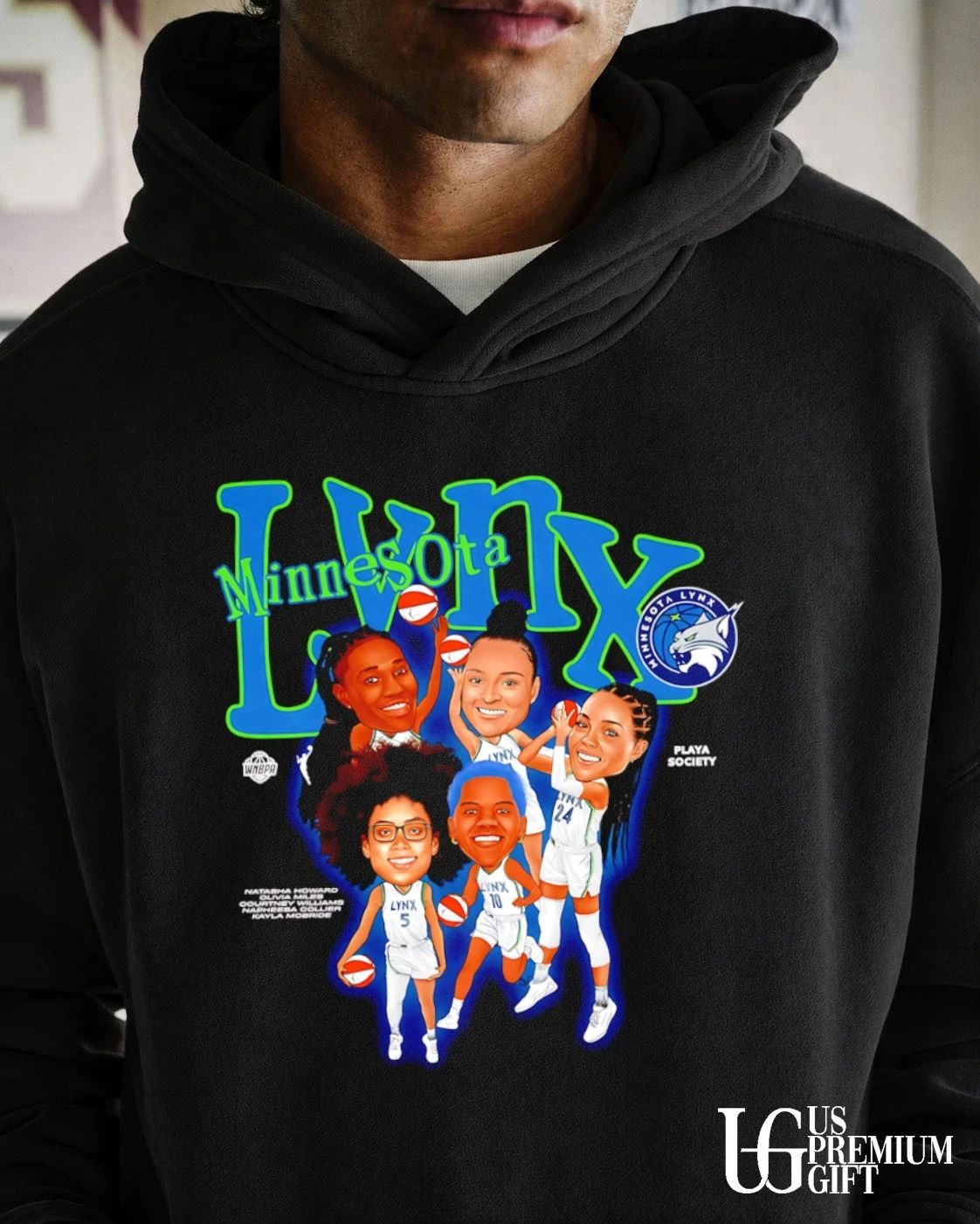 Minnesota Lynx WNBA Playa Society caricature shirt