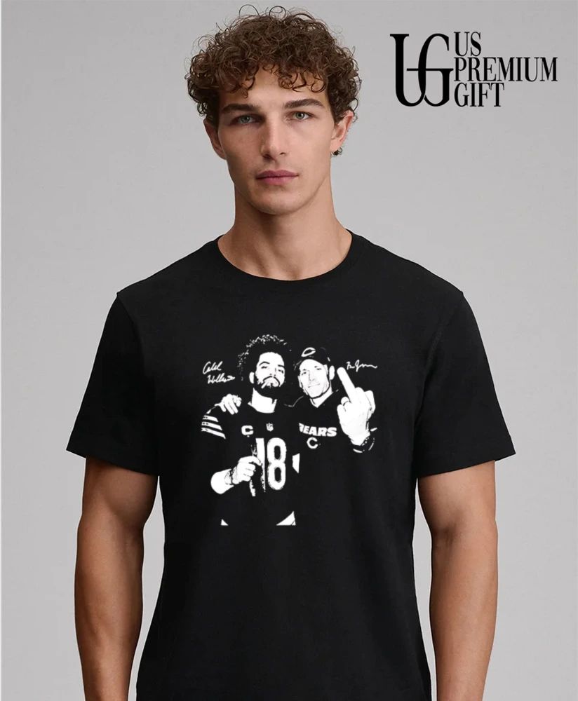 Caleb Williams and Ben Johnson middle finnger signature shirt
