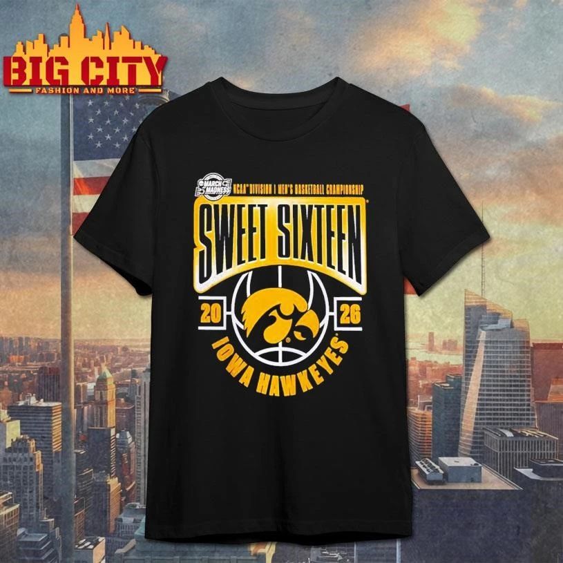 Iowa Hawkeyes 2026 NCAA Men’s Basketball Tournament March Madness Sweet 16 Shirt