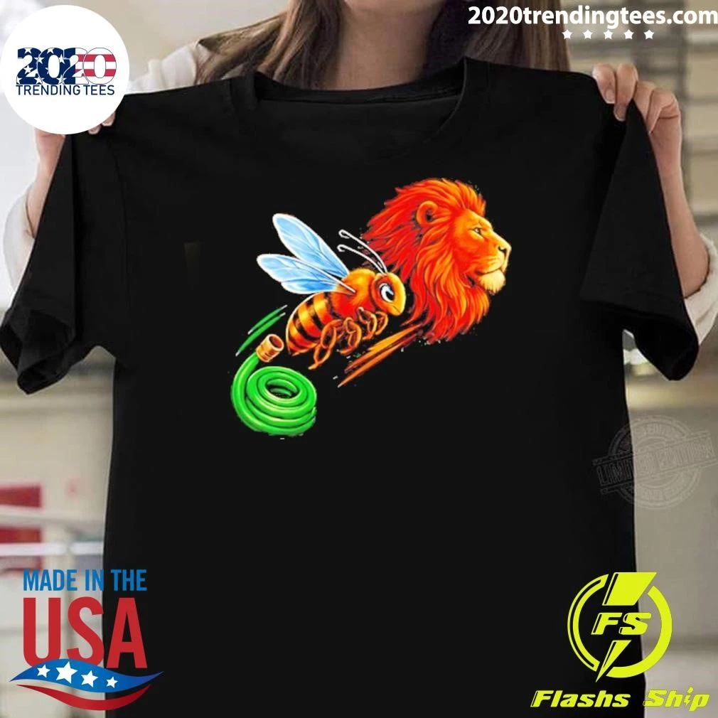 Bee And Lion With Garden Hose Nature Shirt