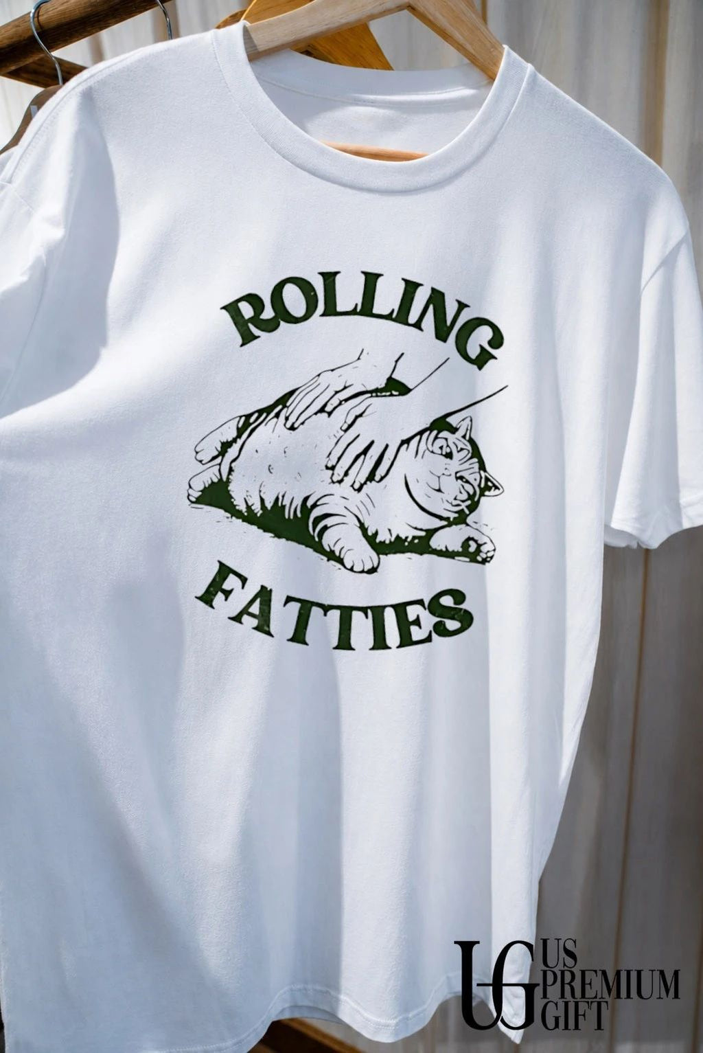 Cat rolling fatties funny shirt