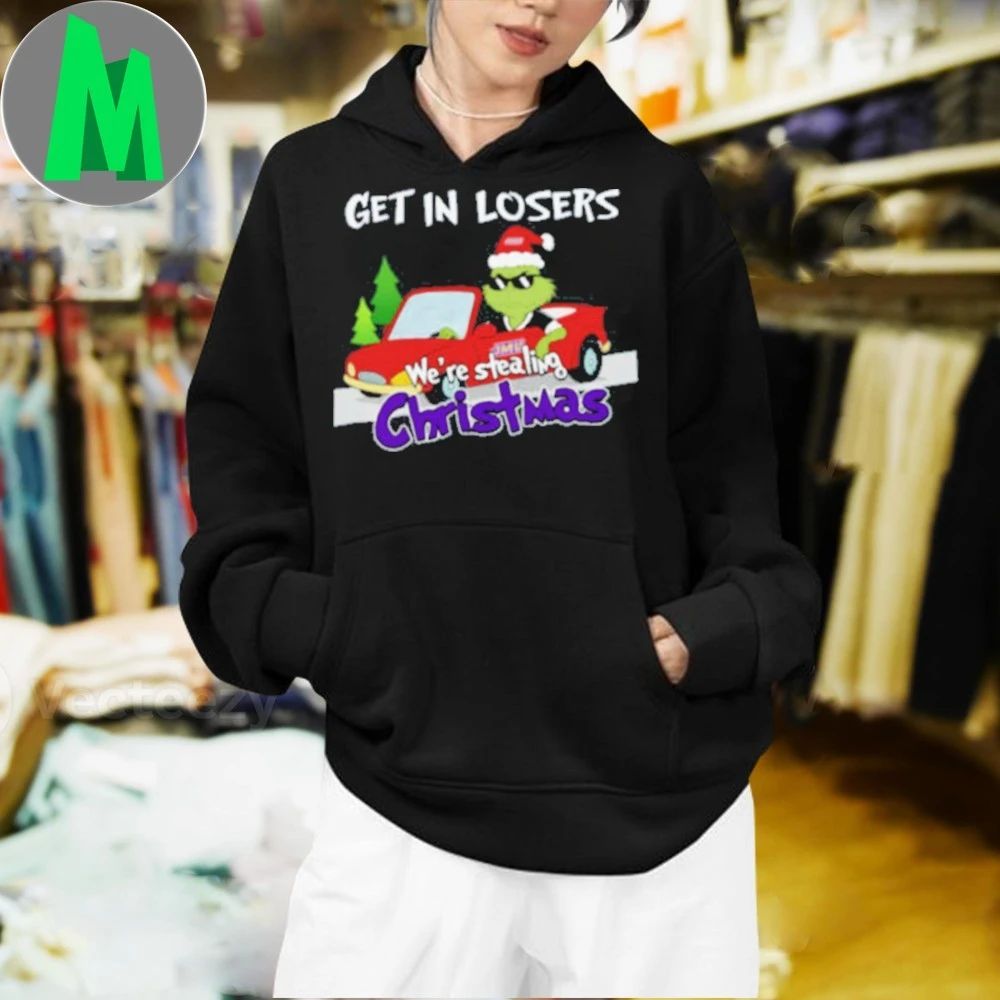 James Madison Dukes Grinch Christmas Get In Losers We’re Stealing Christmas Holiday Logo Shirt