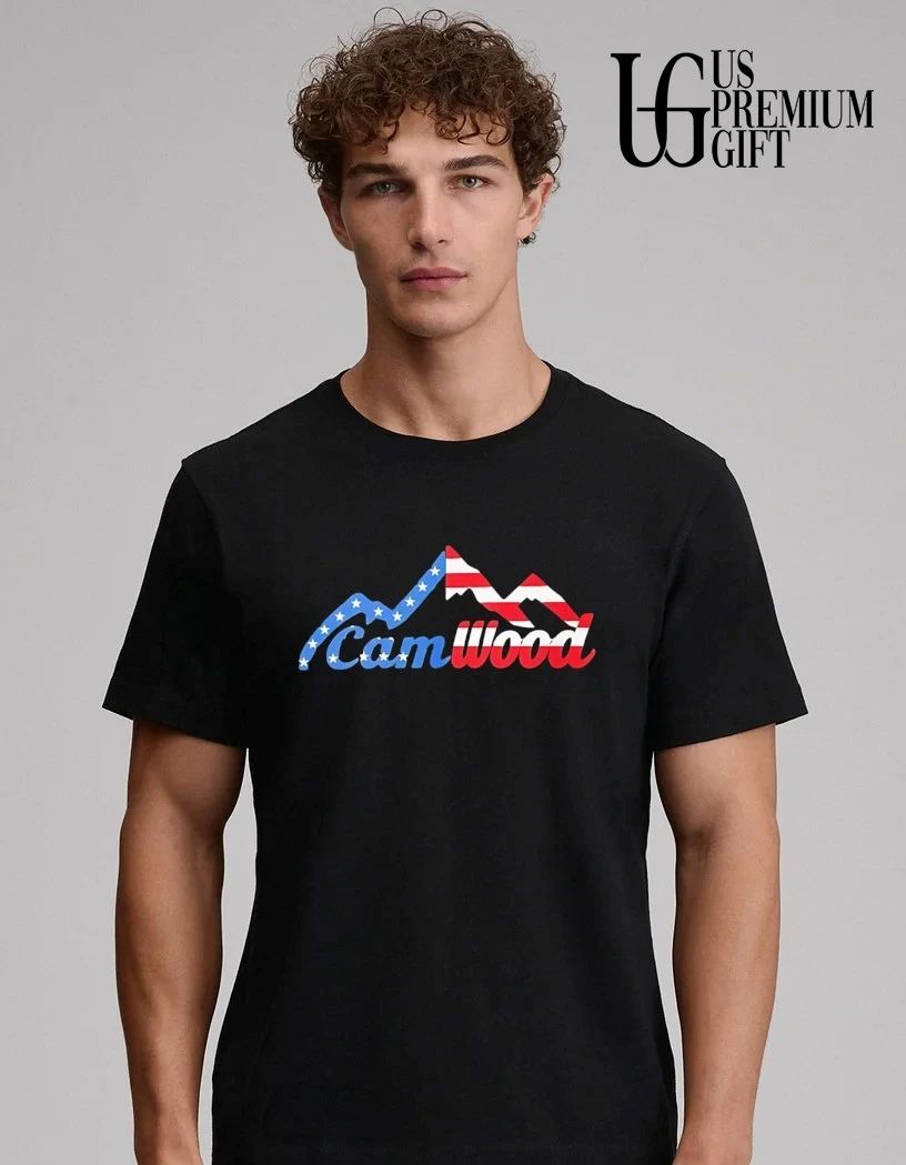 CamWood American flag Mountain Baseball Training USA shirt